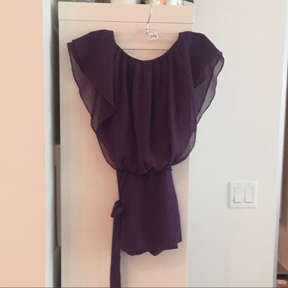 BCBGMaxAzaria purple sleeveless dress shirt - Picture 2 of 9